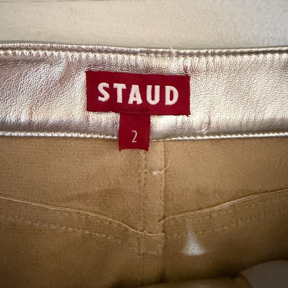 STAUD Metallic Silver Pencil Skirt - Picture 4 of 6